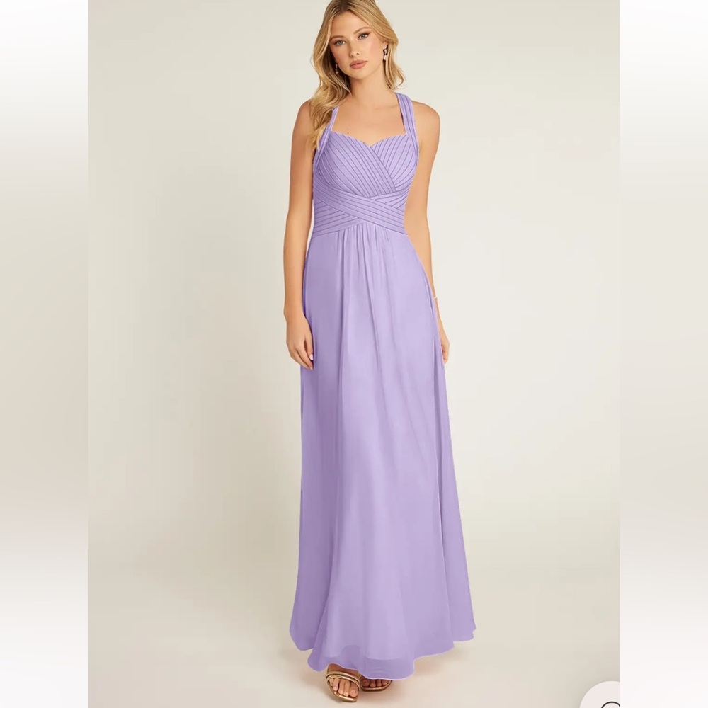 Azazie Claudia Lilac A-Line Sweetheart Neckline Chiffon Dress